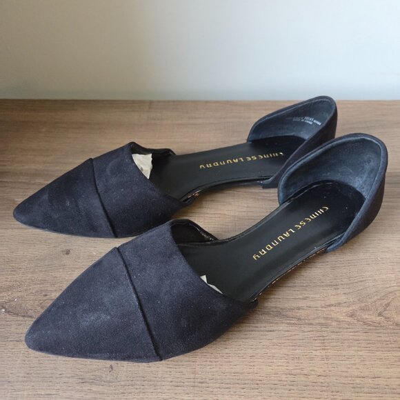 WORN ONCE CHINESE LAUNDRY EASY DOES IT D'ORSAY BLACK POINTY FLATS SIZE 10 - Picture 3 of 13